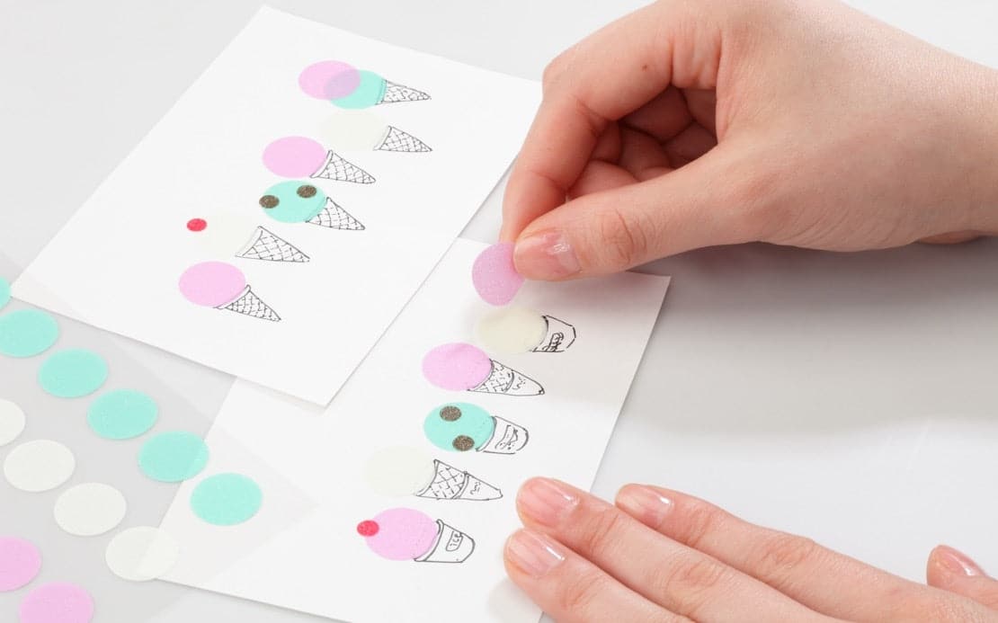 Lipnūs lapeliai. Circular Masking Tape Patches [Pale]