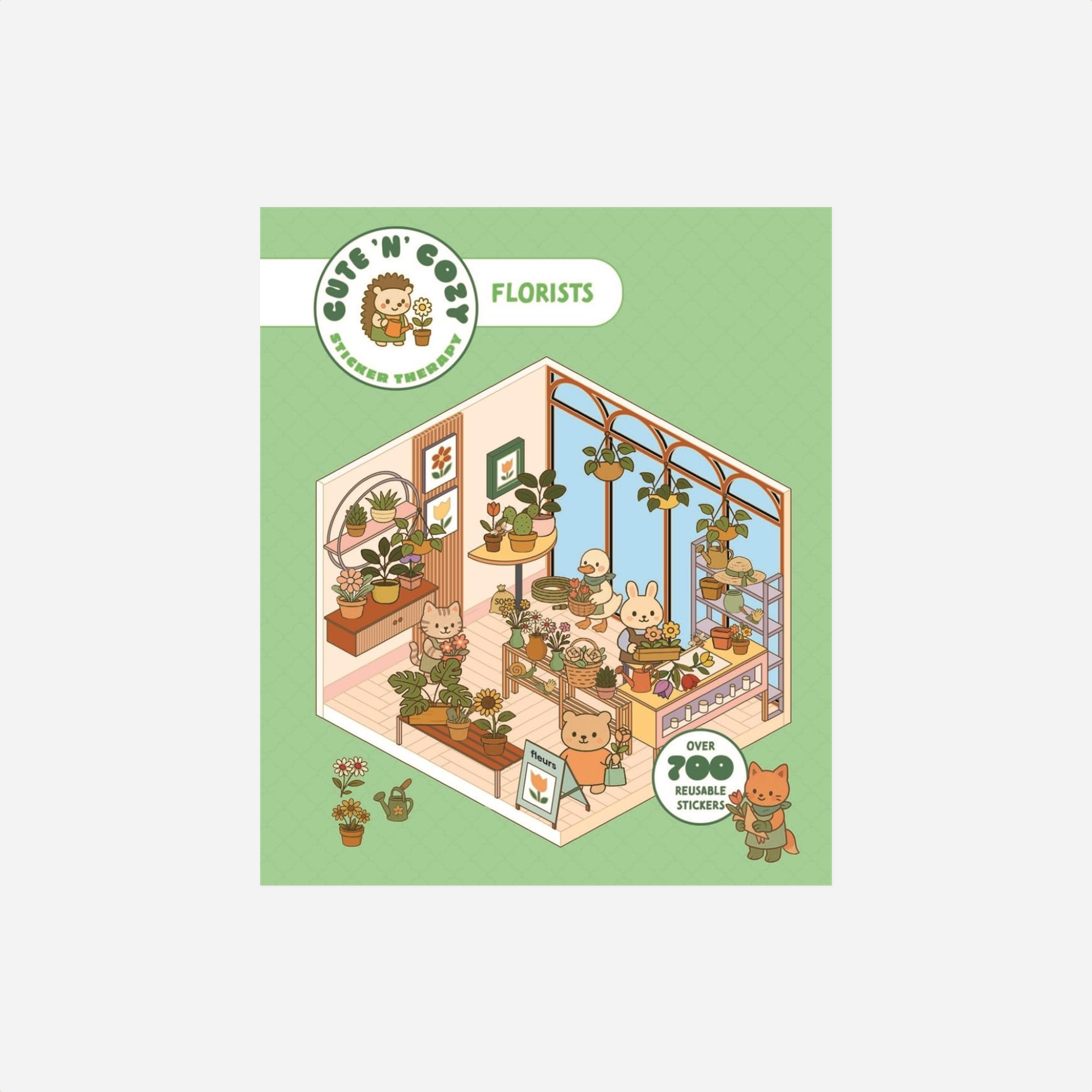 Knyga. Cute'n'Cozy Sticker Therapy [Flower Shops]