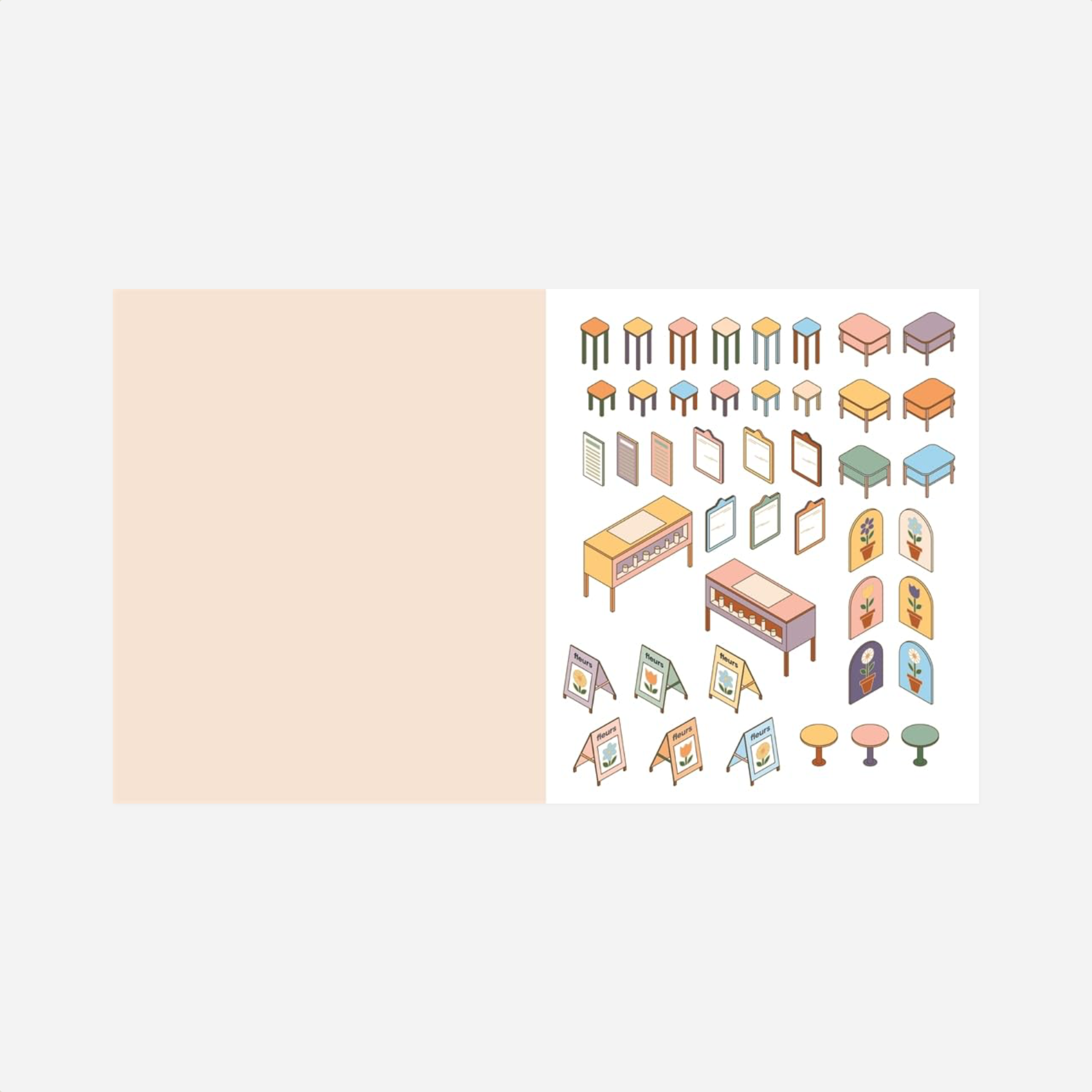 Knyga. Cute'n'Cozy Sticker Therapy [Flower Shops]