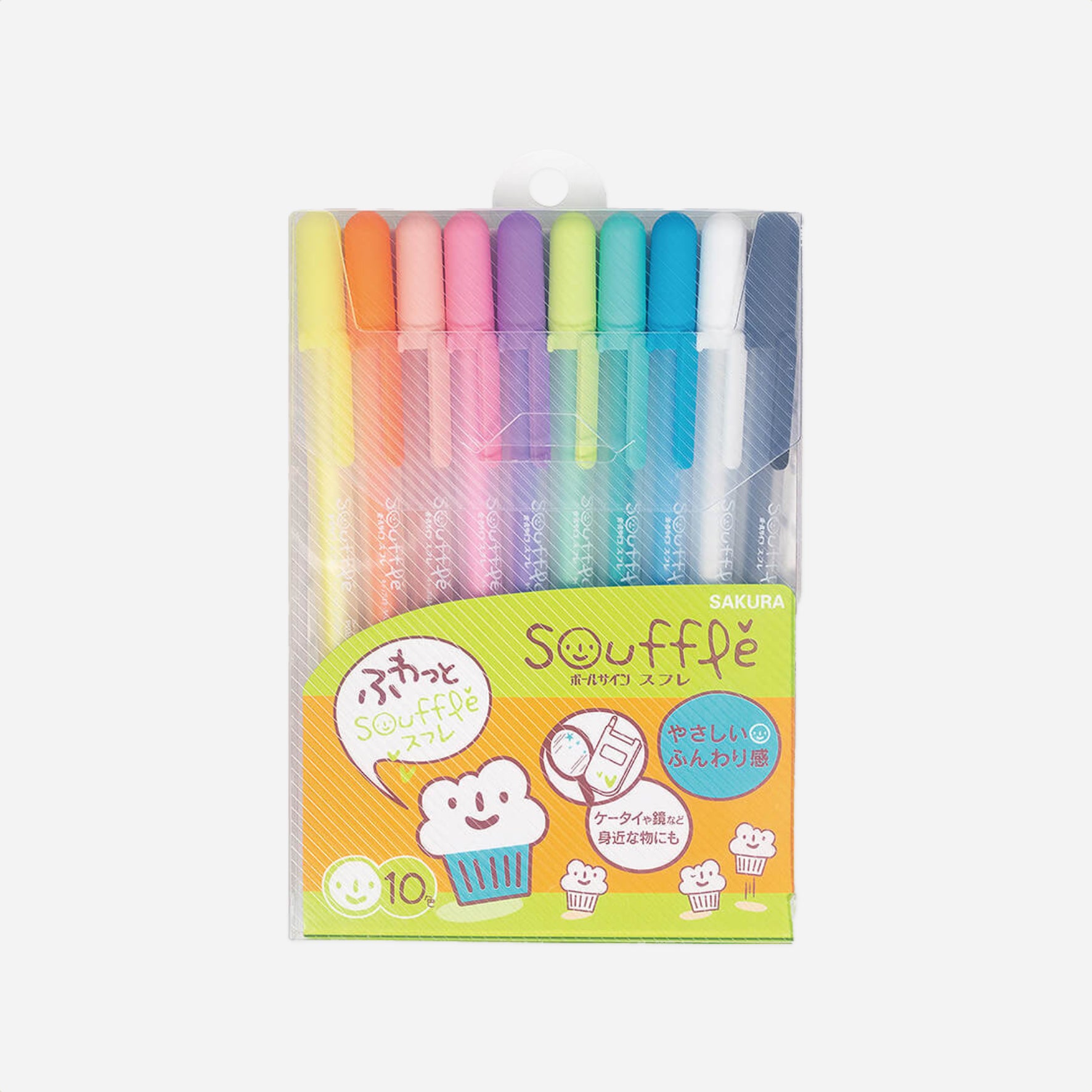 Rašikliai. Craypas Souffle 10-Color Ballpen Set