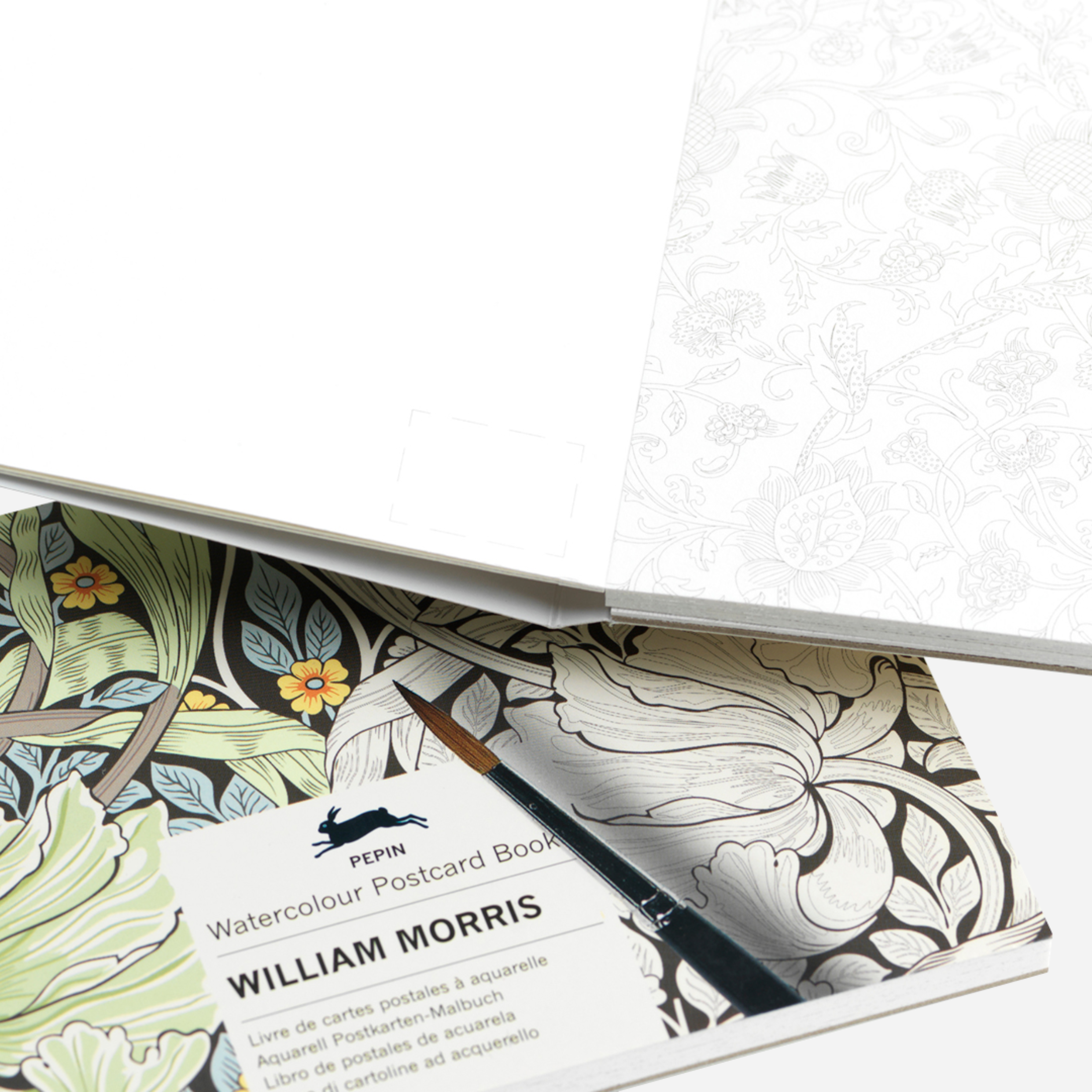 Spalvinimo akvarele knyga. William Morris Watercolour Postcard Book