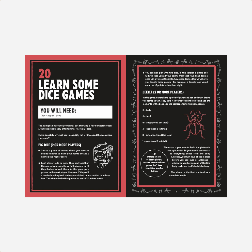 Knyga. 101 Things to do on a Rainy Day