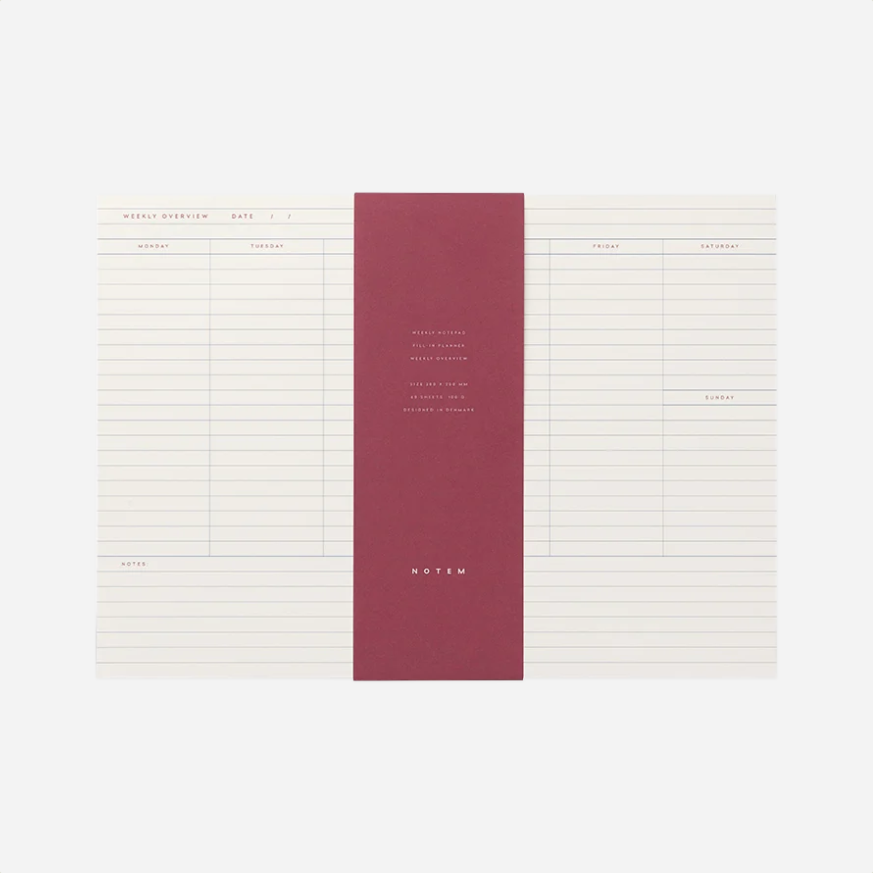 Užrašų blokas. MILO Weekly Planner Notepad