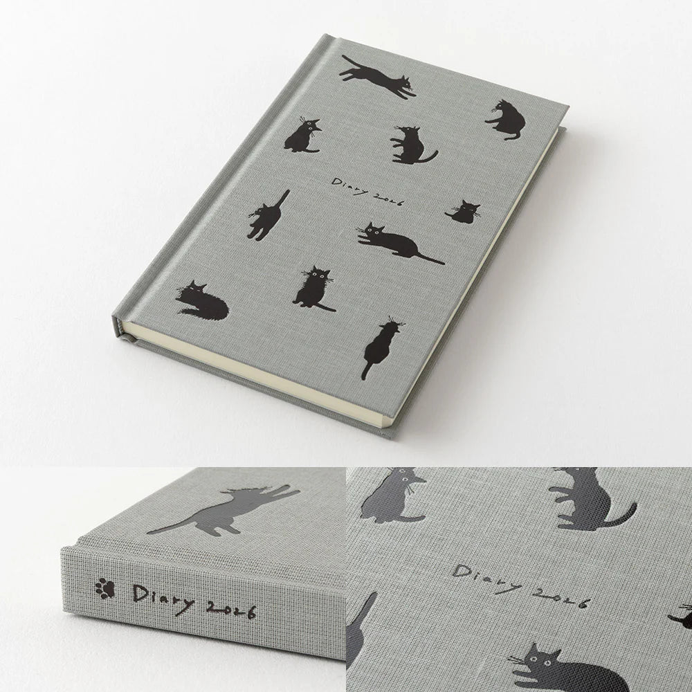 Kalendorinė planuotė. Book Style Diary 2026 Gray [Cat]