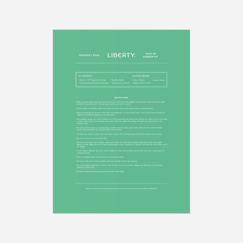 Piešimo rinkinys. Liberty Paint by Number [Prospect Road]