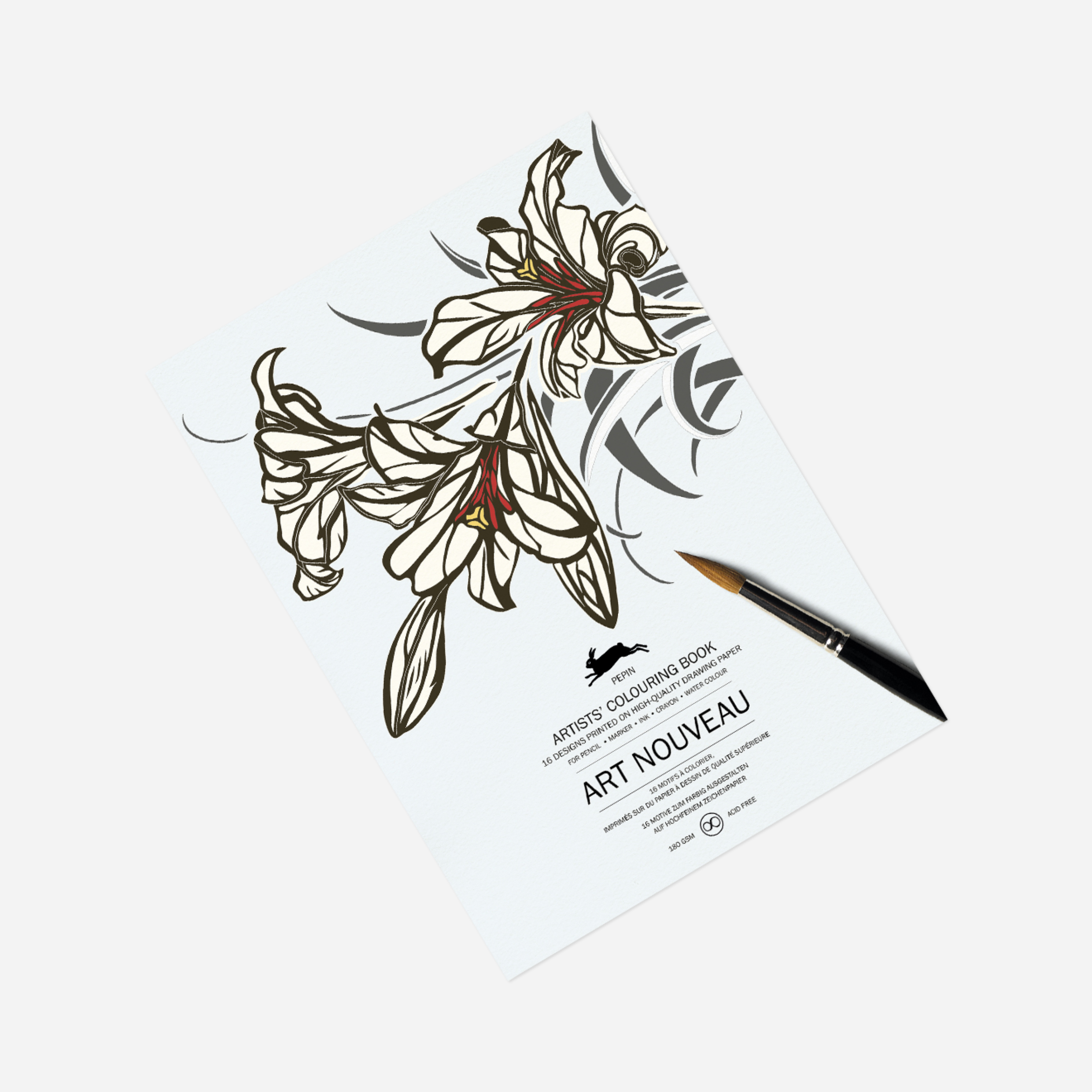 Spalvinimo akvarele knyga. Art Nouveau Artists' Colouring Book