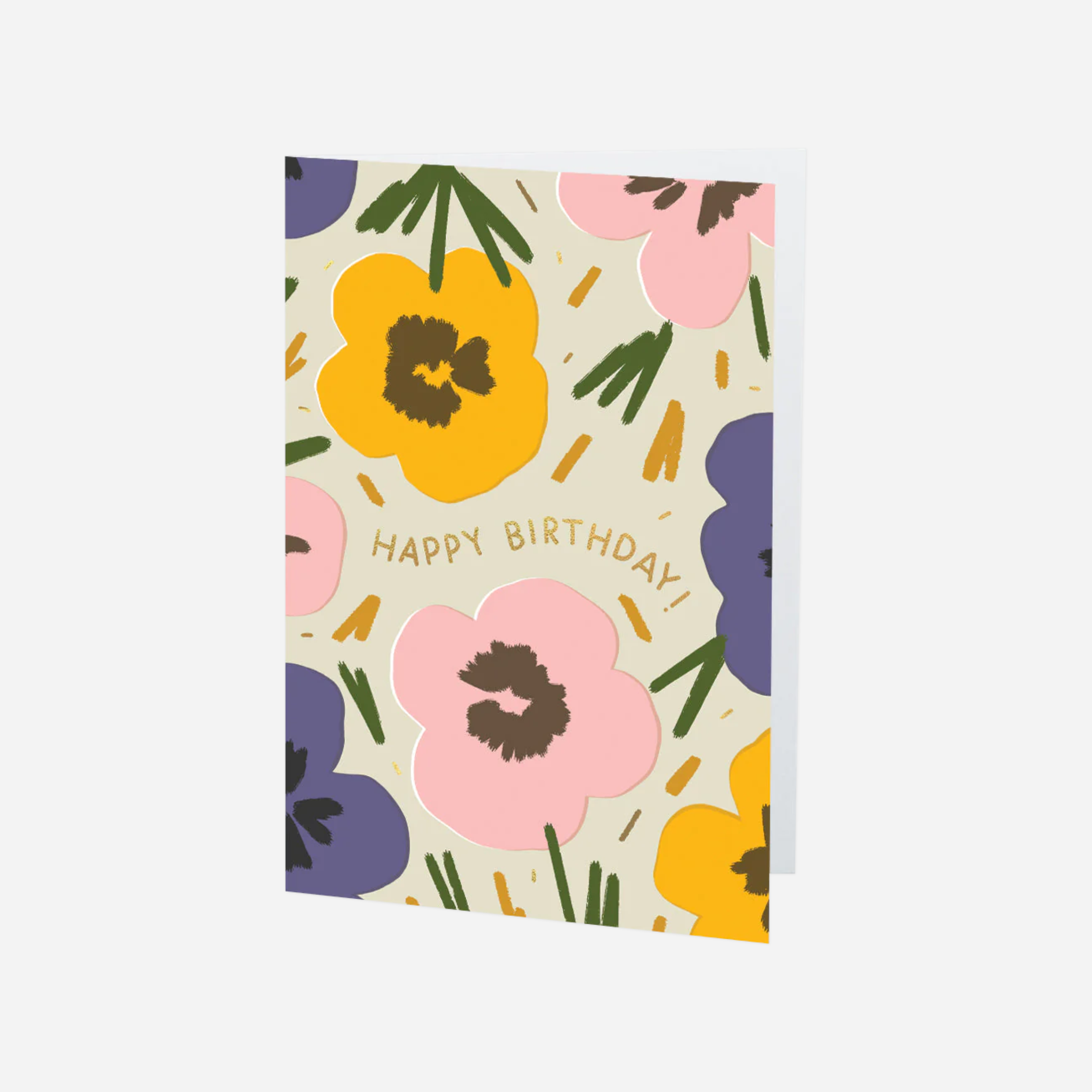 Atvirukas. Happy Birthday Flowers