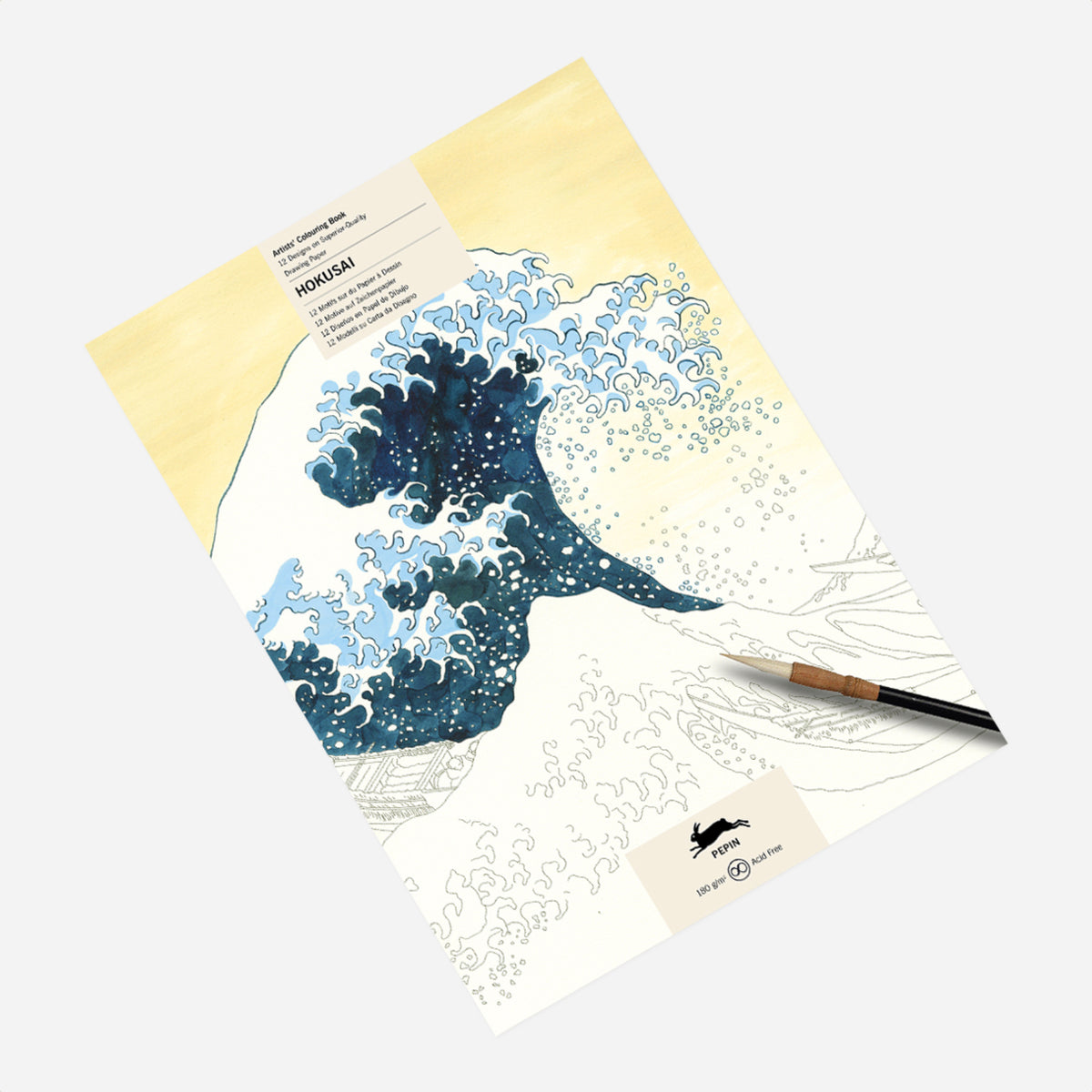Spalvinimo akvarele knyga.  Hokusai Artists' Colouring Book