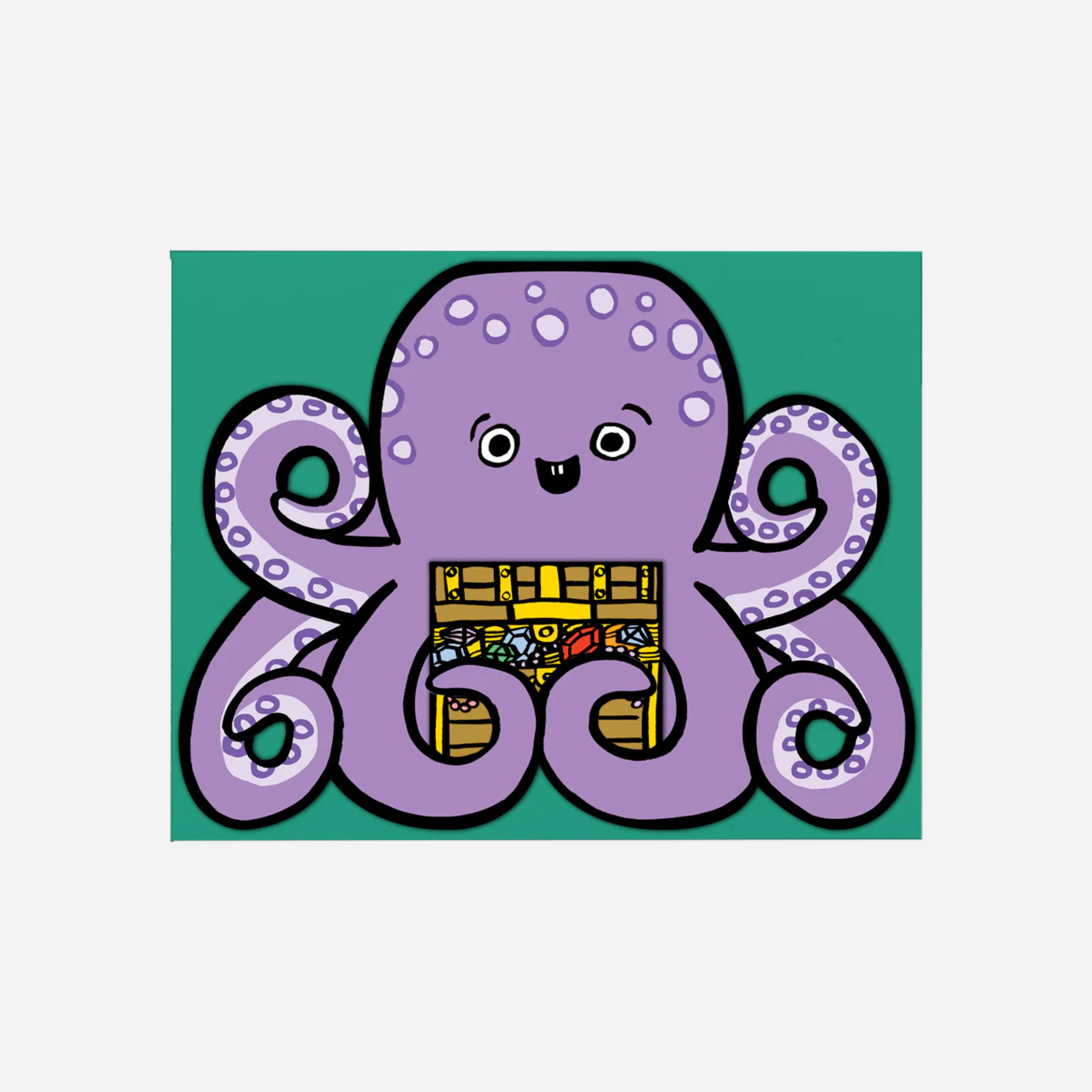 Atvirukas. Octopus With Mini Card