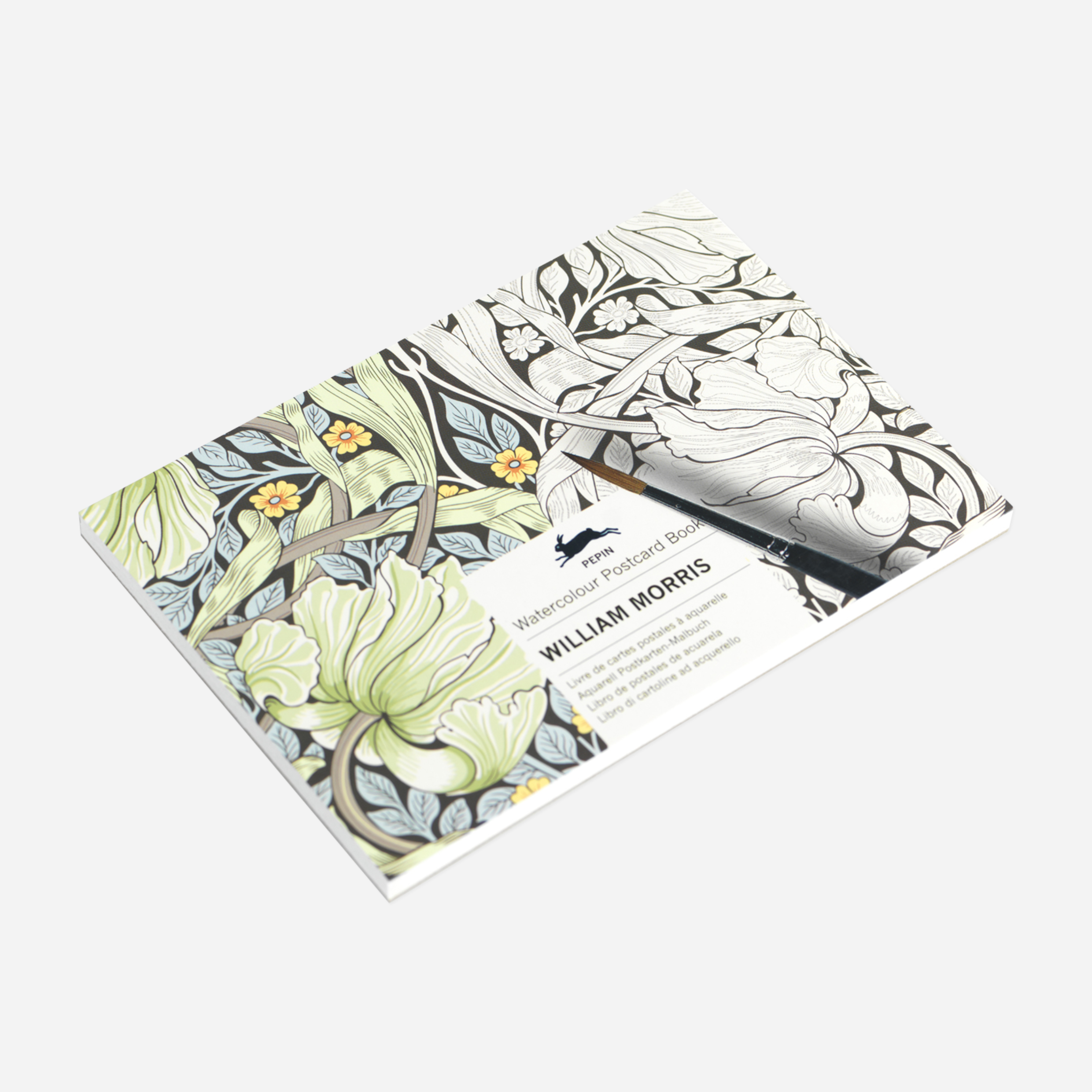 Spalvinimo akvarele knyga. William Morris Watercolour Postcard Book