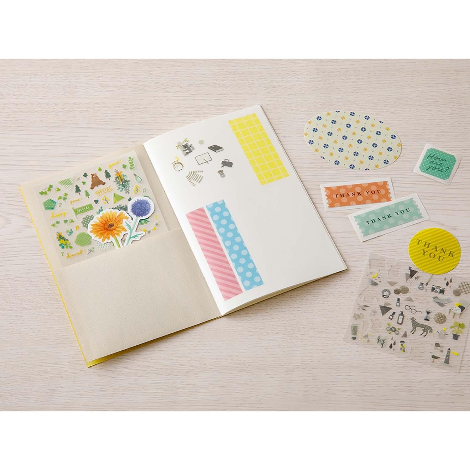 Užrašinės papildymas. Sticker Book with Pocket [Yellow]