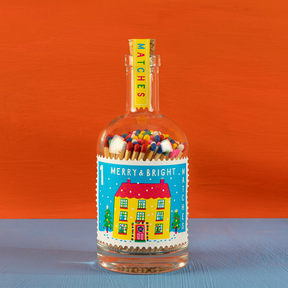 Degtukai. Merry & Bright Stamp Match Bottle