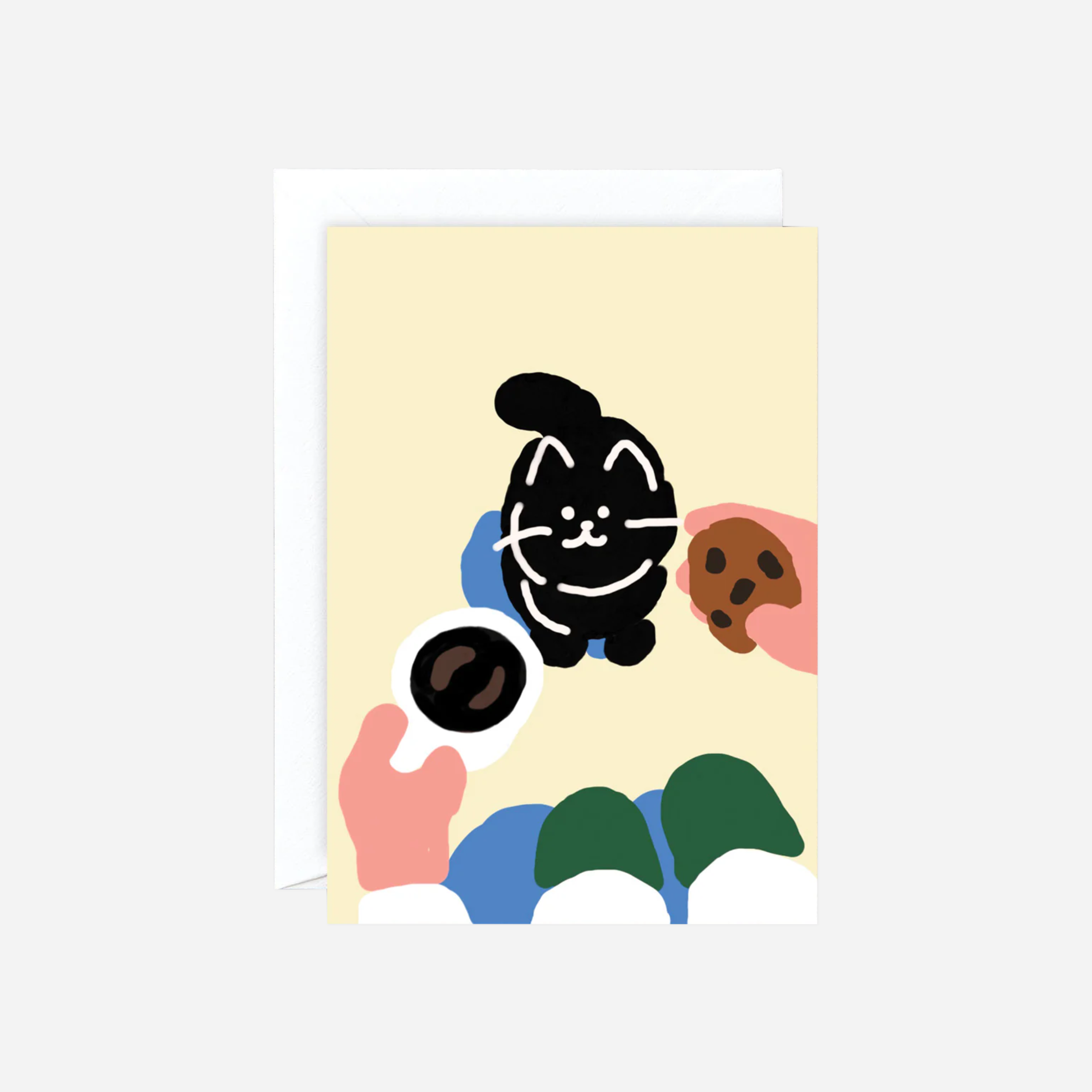 Atvirukas. Cat, Coffee, Cookie