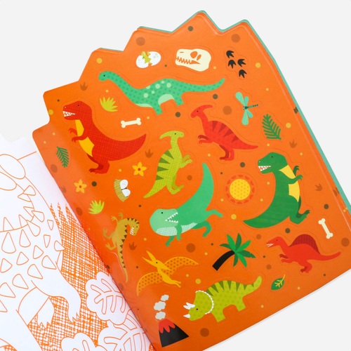 Knyga. Coloring Book with Stickers [Dinosaurs]