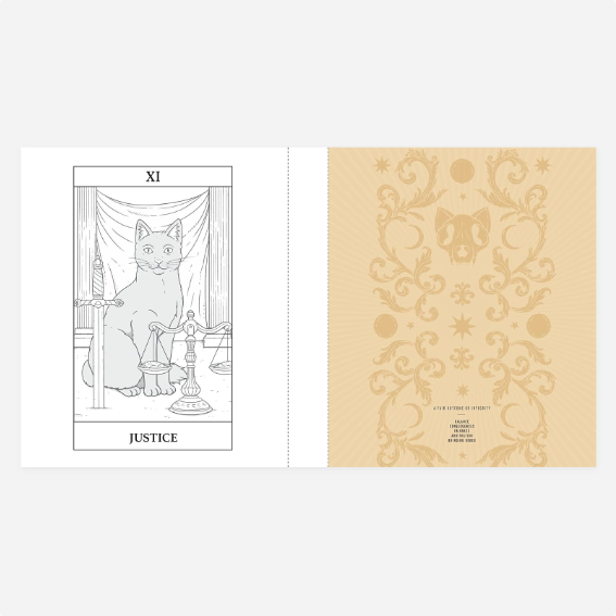Spalvinimo knyga. Cats Rule the Earth Tarot Coloring
