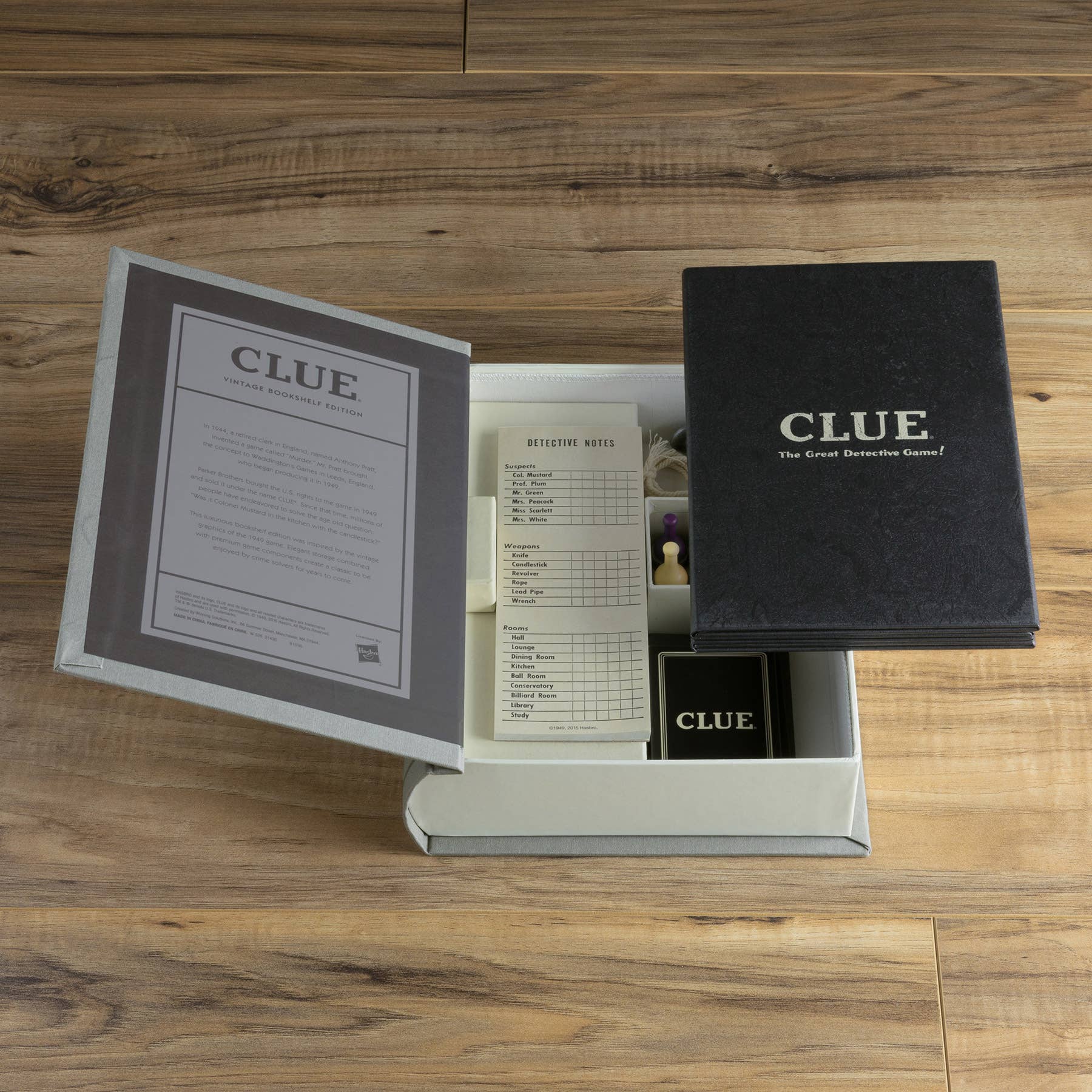 Stalo žaidimas. Clue Vintage Bookshelf Edition