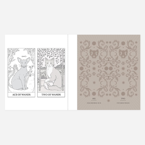 Spalvinimo knyga. Cats Rule the Earth Tarot Coloring
