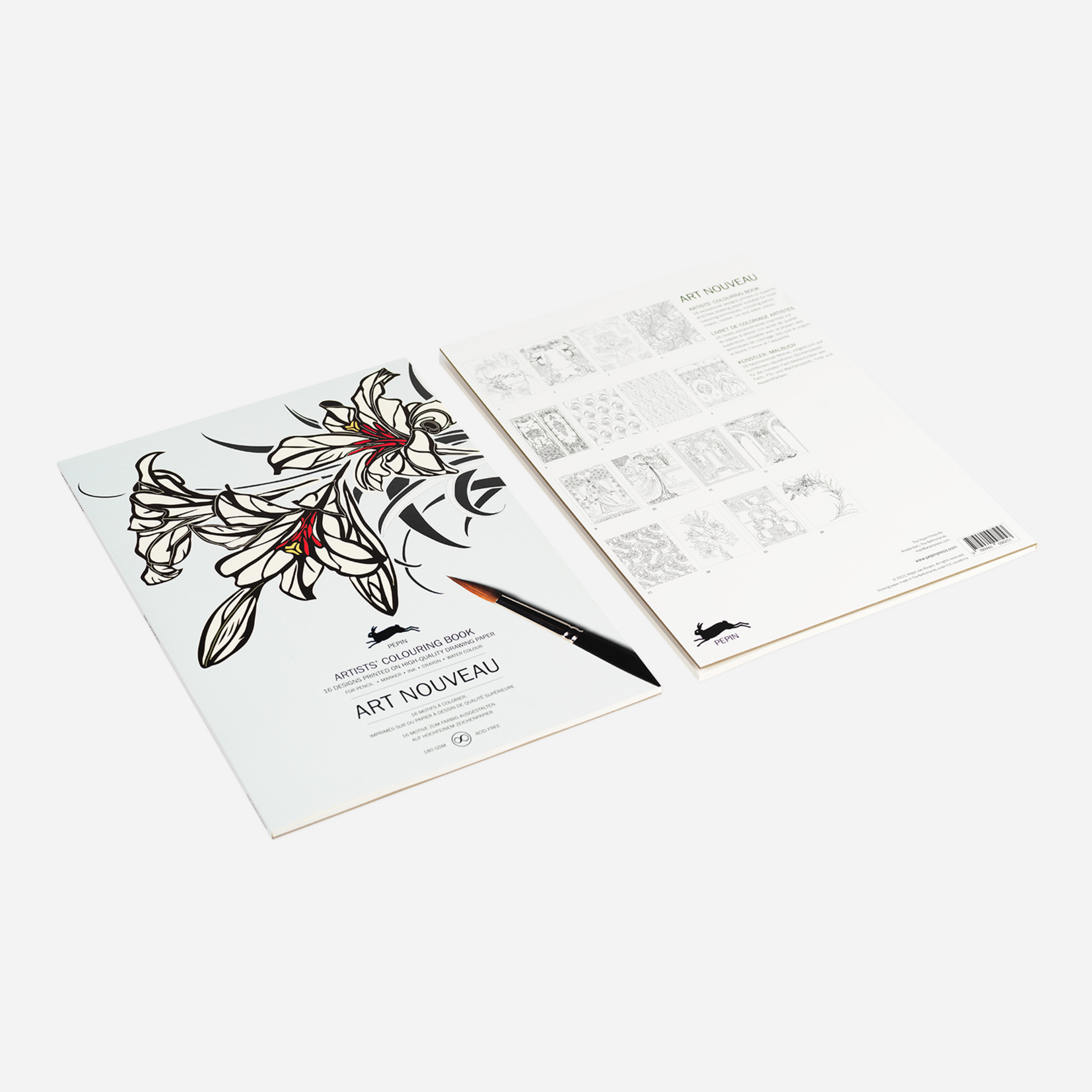 Spalvinimo akvarele knyga. Art Nouveau Artists' Colouring Book
