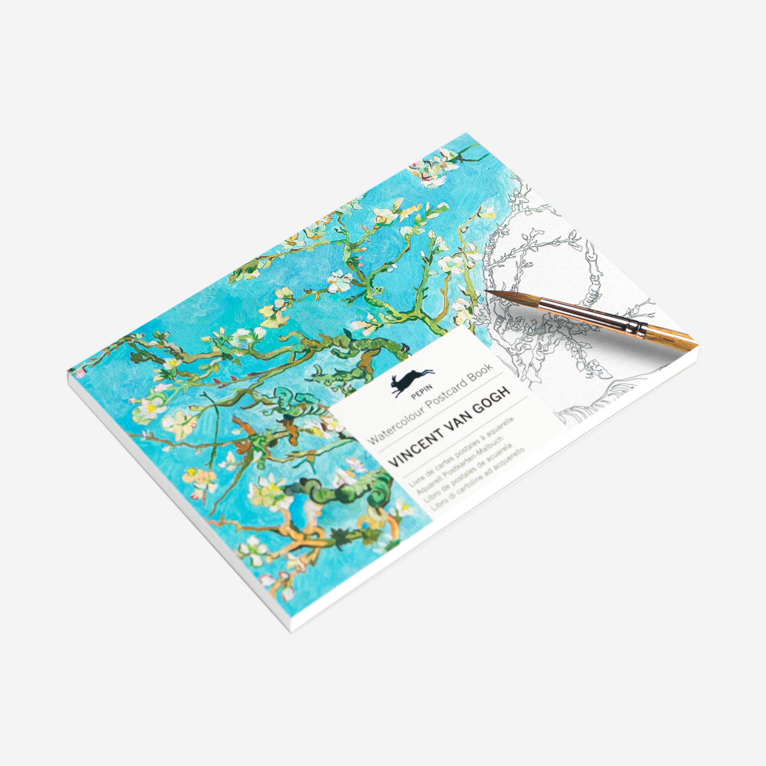 Spalvinimo akvarele knyga. Vincent Van Gogh Watercolour Postcard Book