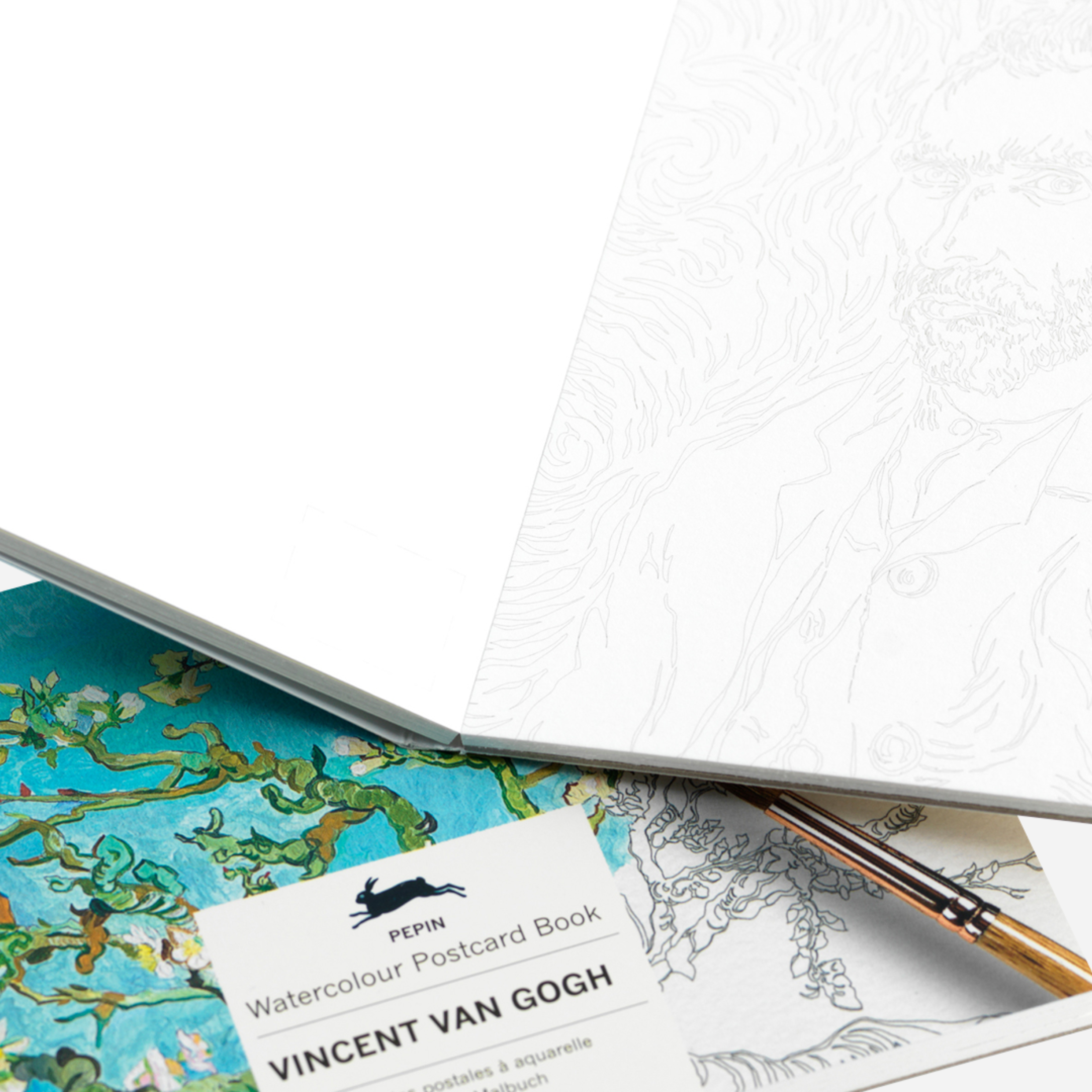 Spalvinimo akvarele knyga. Vincent Van Gogh Watercolour Postcard Book