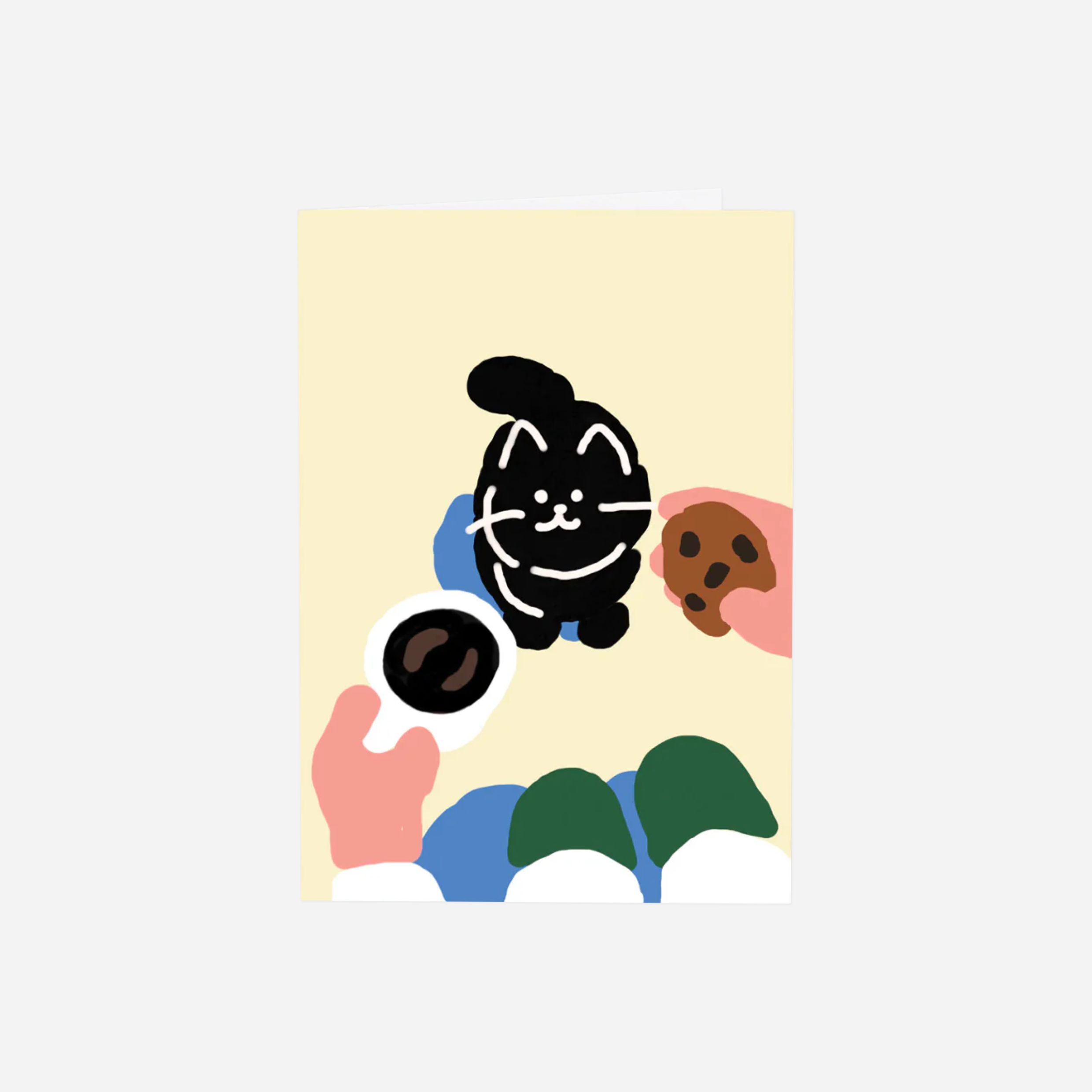 Atvirukas. Cat, Coffee, Cookie