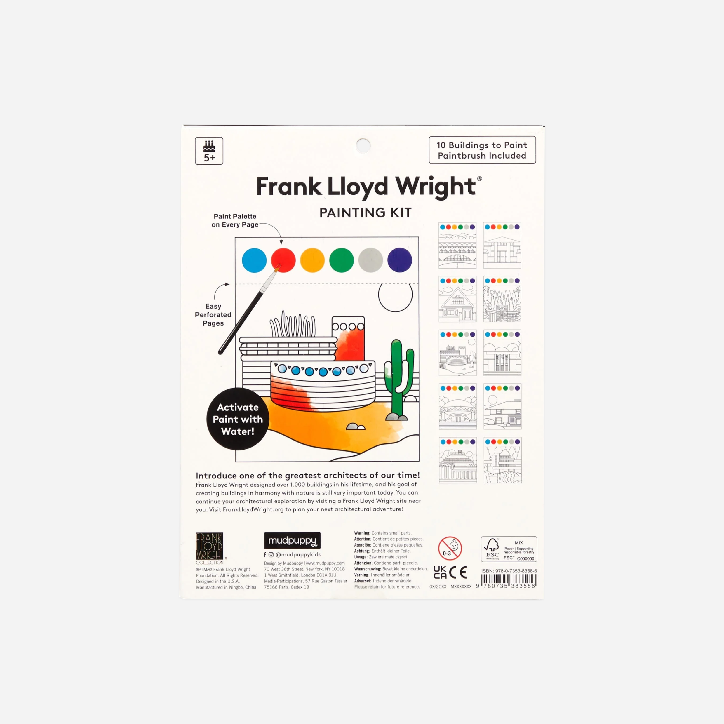 Piešimo rinkinys. Frank Lloyd Wright Painting Kit