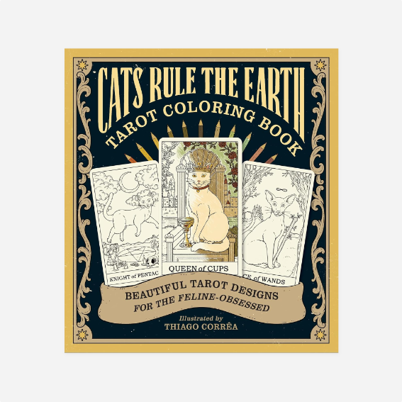 Spalvinimo knyga. Cats Rule the Earth Tarot Coloring