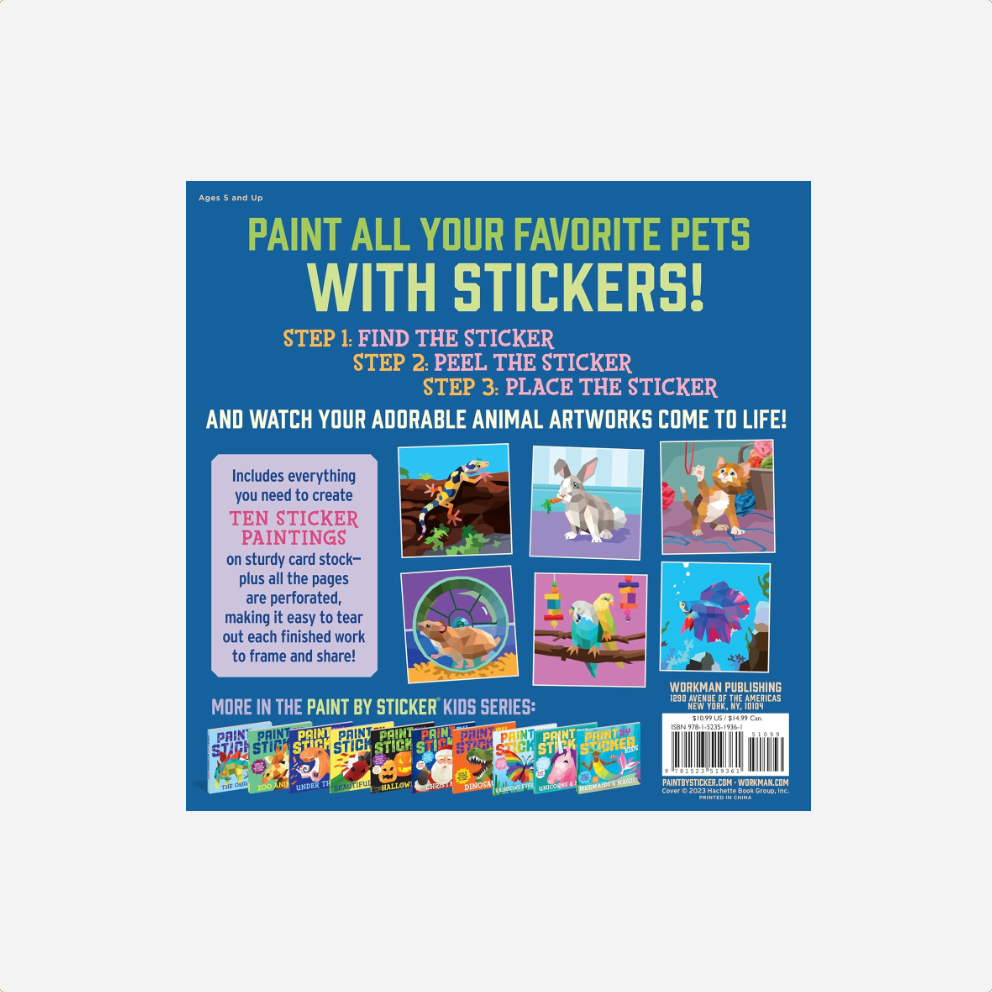 Užduočių knyga. Paint by Sticker Kids Pets