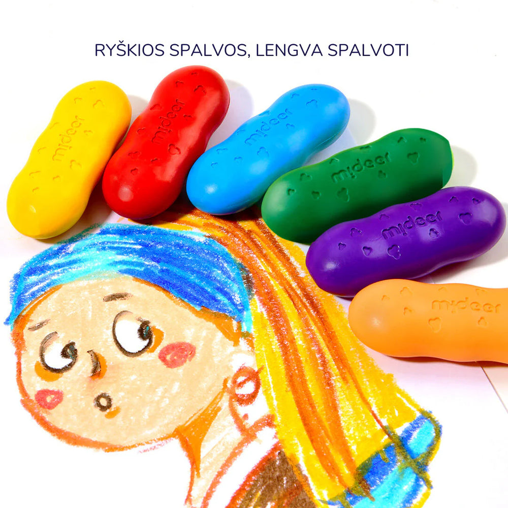 Bičių vaško kreidelės. Pease Crayons [12 spalvų]