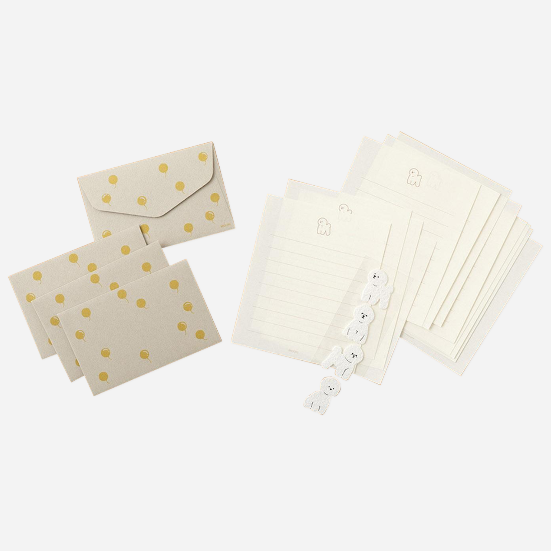 Laiškų rinkinys. Mini Letter Set with Stickers [Bichon Frise]