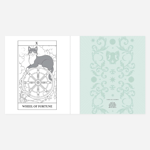 Spalvinimo knyga. Cats Rule the Earth Tarot Coloring
