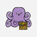 Atvirukas. Octopus With Mini Card