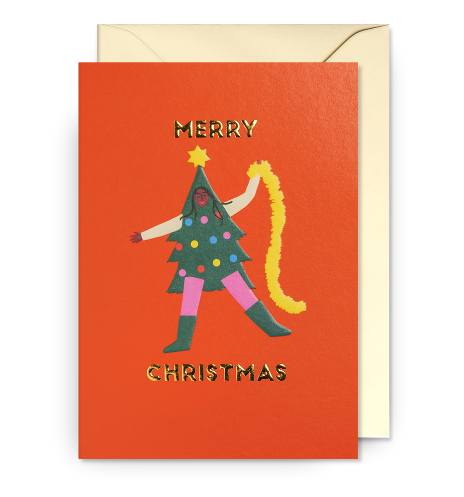 Atvirukas. Happy Christmas Tree Greeting