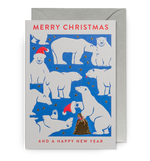 Atvirukas. Festive Polar Bears Merry Christmas