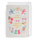 Atvirukas. Two Hearts, Happy Wedding Day