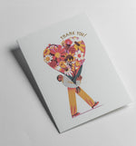 Atvirukas. Heart Flower Bouquet Thank You