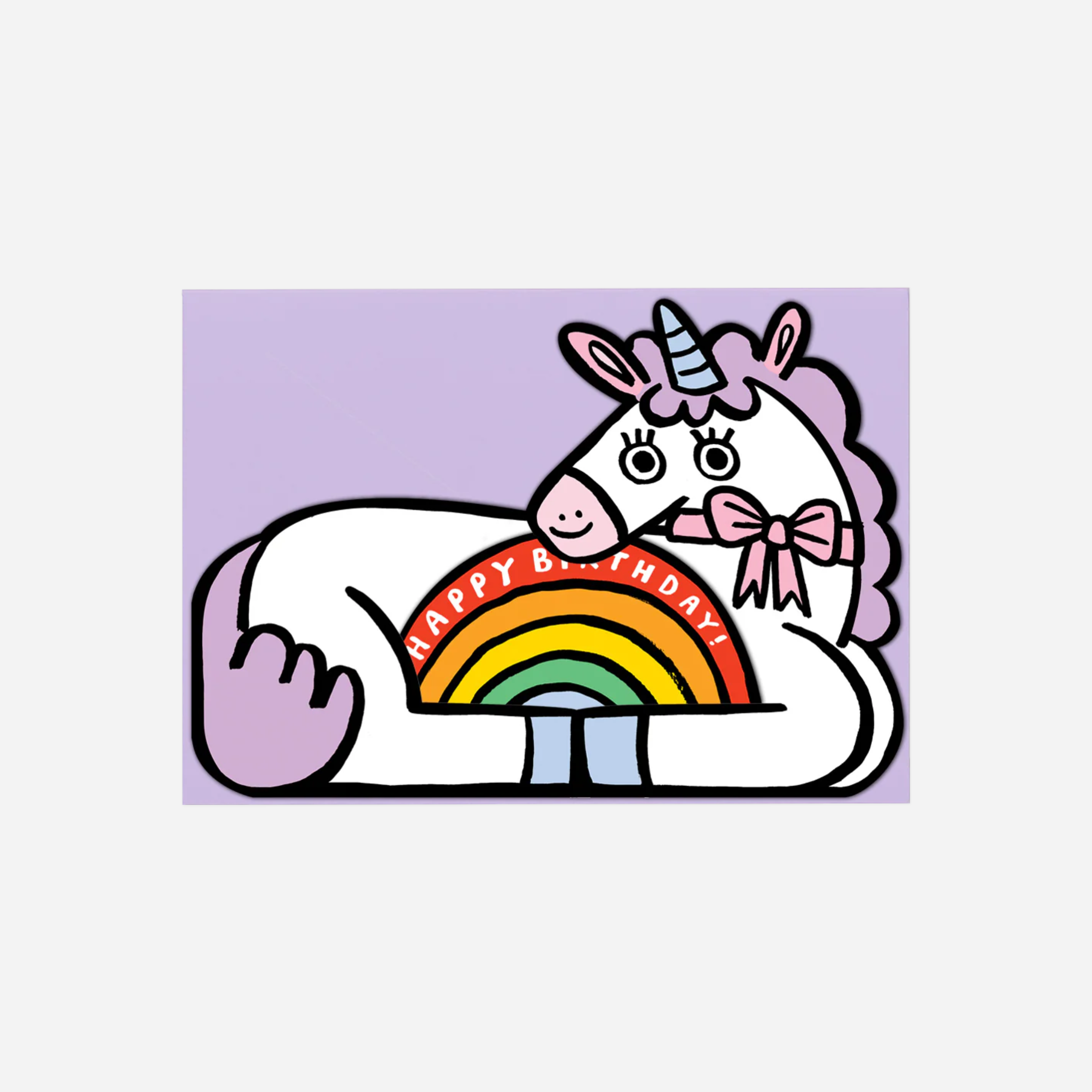 Atvirukas. Unicorn With Mini Card