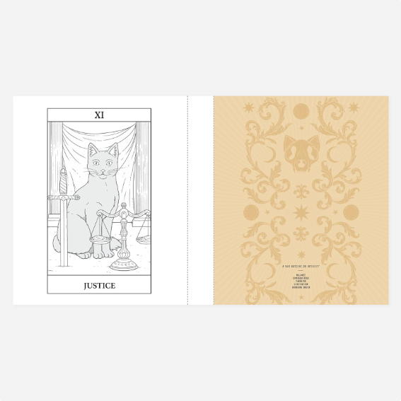 Spalvinimo knyga. Cats Rule the Earth Tarot Coloring