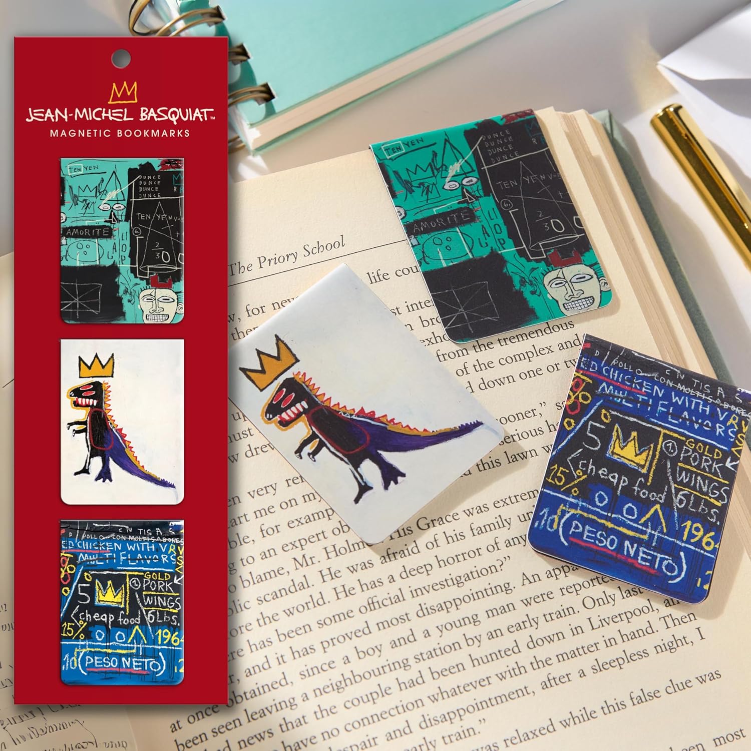 Knygų skirtukas. Basquiat Magnetic Bookmarks
