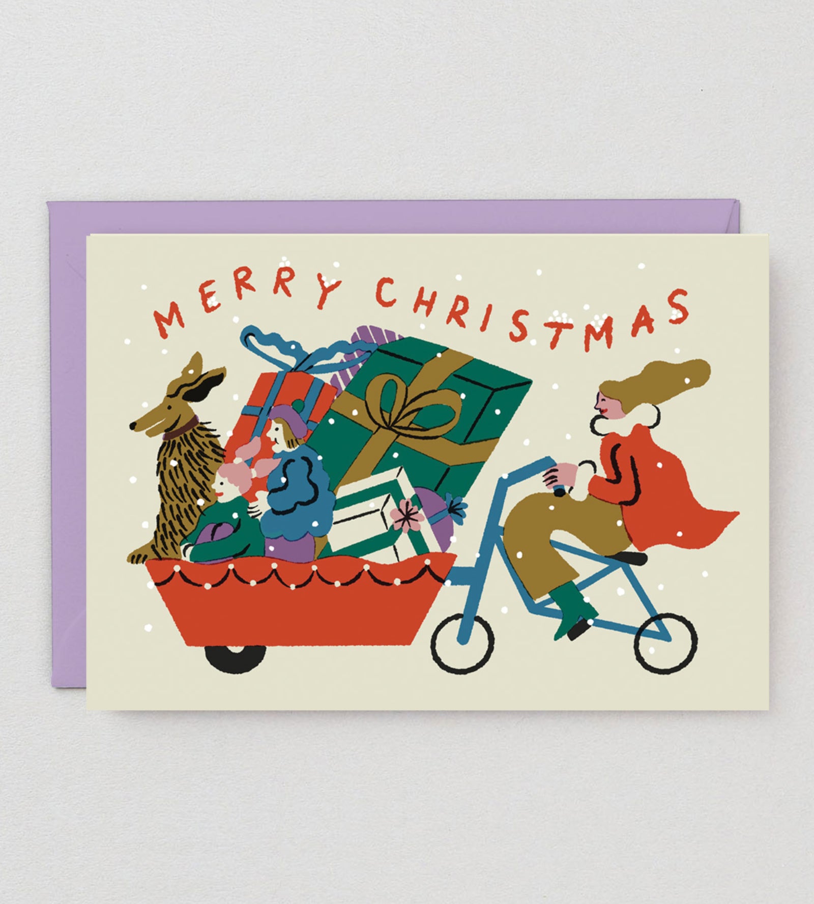 Atvirukas. Cargo Bike Christmas