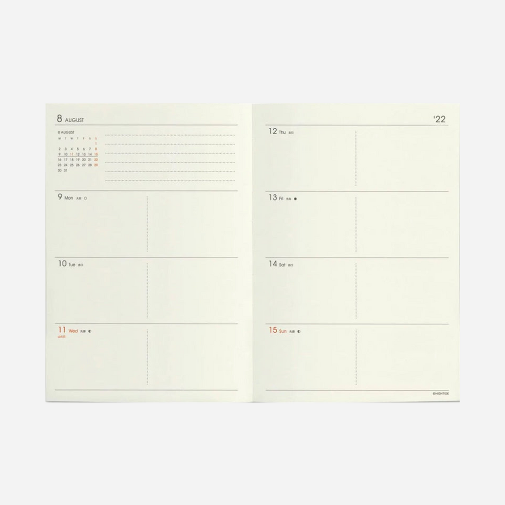 Kalendorinė planuotė. Savaitinė horizontali Diary Poche [A6] 2024