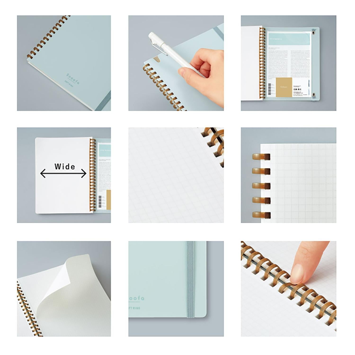 Užrašinė. Soft Ring Sooofa Grid A7