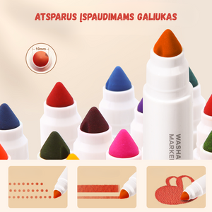 Flomasteriai dėkle. Washable Markers