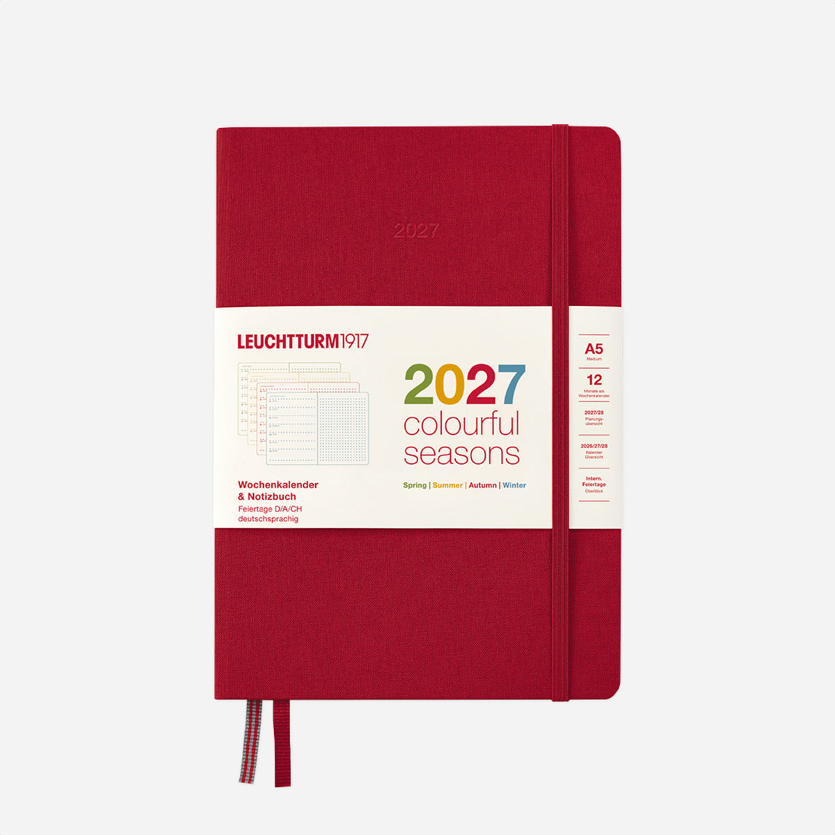 Kalendorinė planuotė. Colourful Seasons Savaitinė su užrašų lapu [A5] 2027