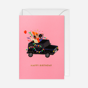 Atvirukas. Happy Birthday Jeep Party