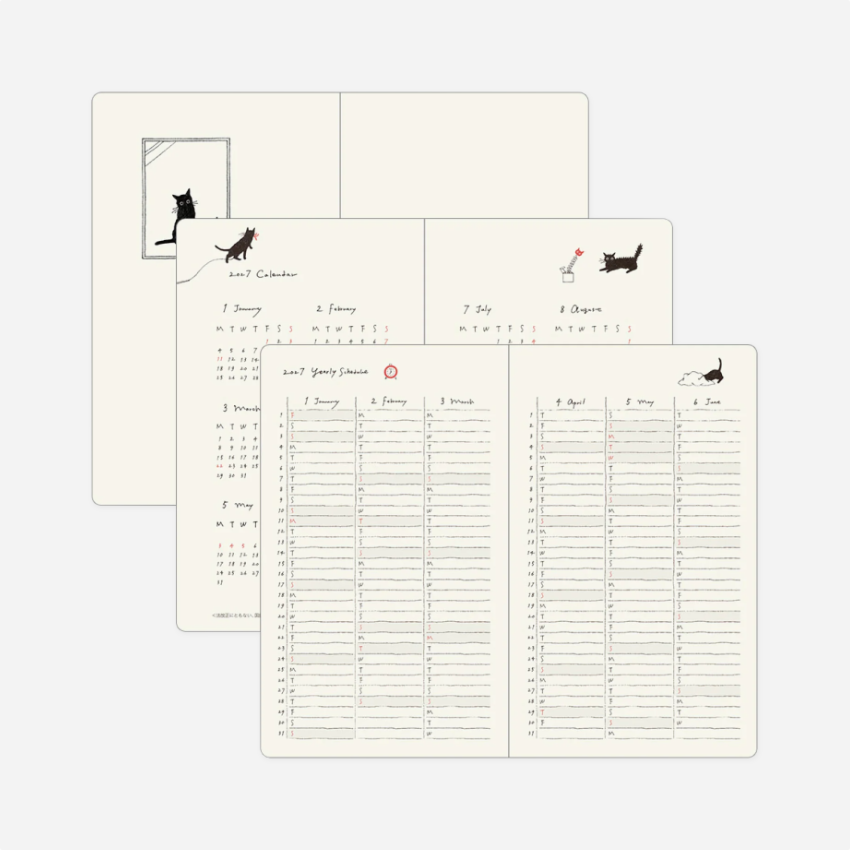 Kalendorinė planuotė. Book Style Diary [B6] Cat Green 2027