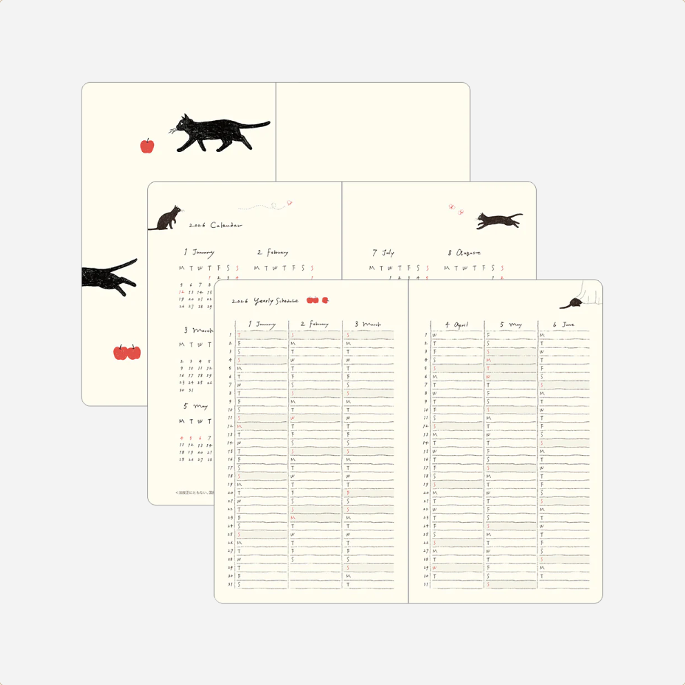 Kalendorinė planuotė. Book Style Diary 2026 Gray [Cat]