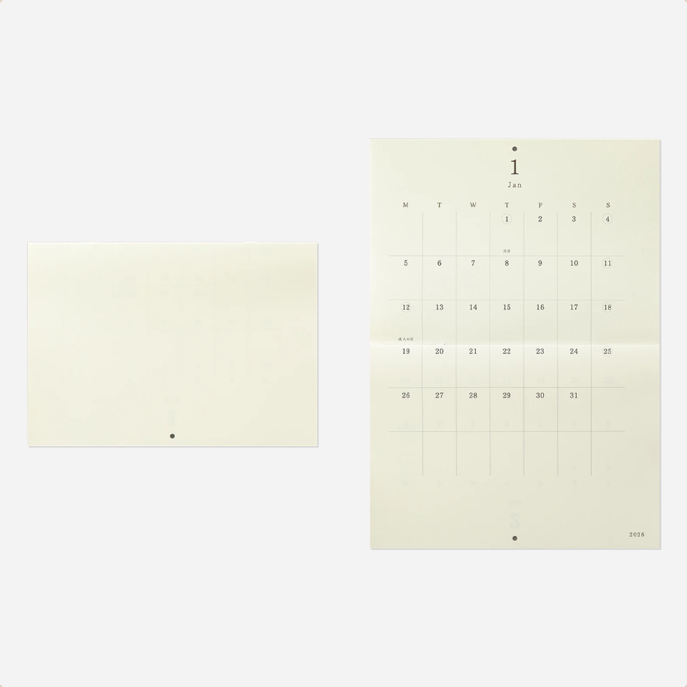 Sieninis kalendorius. MD Calendar Folded Wall-Hanging [A3] 2026