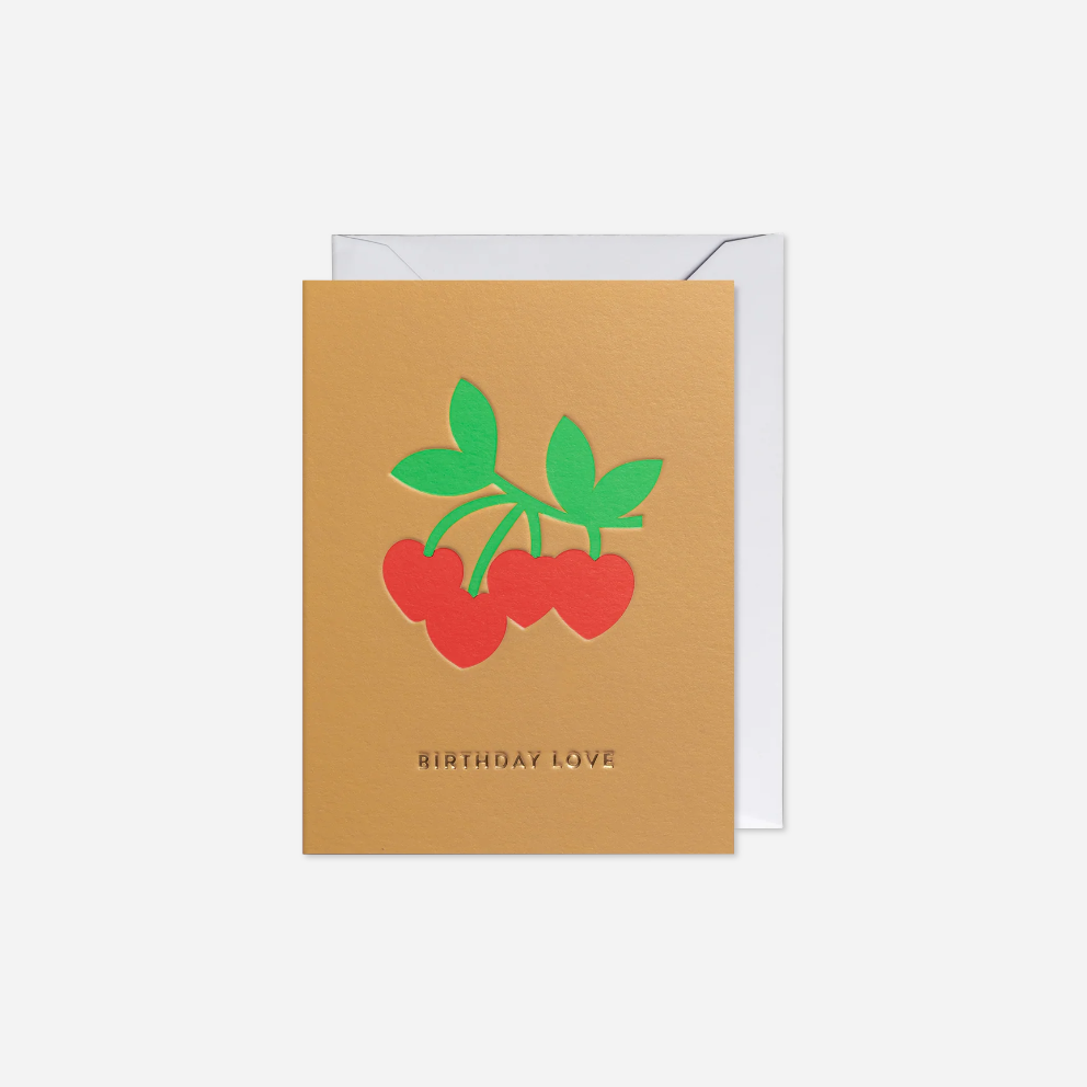 Atvirukas. Birthday Love Cherries