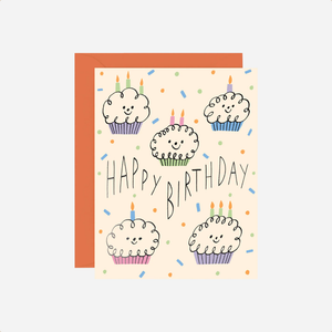 Atvirukas. Happy Birthday Cupcakes